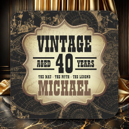 Pegatina Cuadrada 40.º cumpleaños Ropa de fiesta de cumpleaños