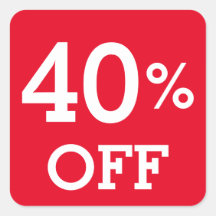 40% 40% OFF descuento venta blanco rojo