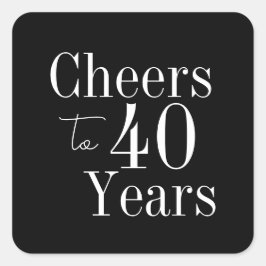 Pegatina Cuadrada 40 años de alegría a 40 años de blanco y negro