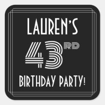 43.ª Fiesta de Cumpleaños: Estilo Art Deco y nombr