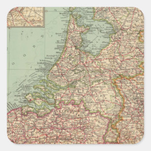 Pegatina Cuadrada 44 Bélgica y Holanda