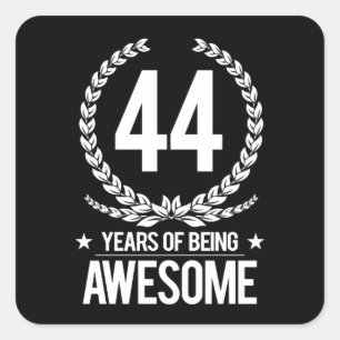 Pegatina Cuadrada 44.o Cumpleaños (44 años de ser impresionantes)