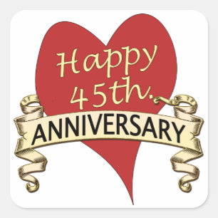 Pegatina Cuadrada 45.ª. Aniversario