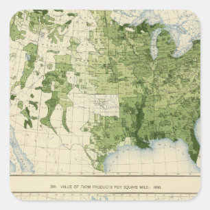 Pegatina Cuadrada 45 Productos agrícolas de valor 1890