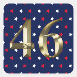 Pegatina Cuadrada "46" Biden President, Biden Harris 2020 Gold Blue