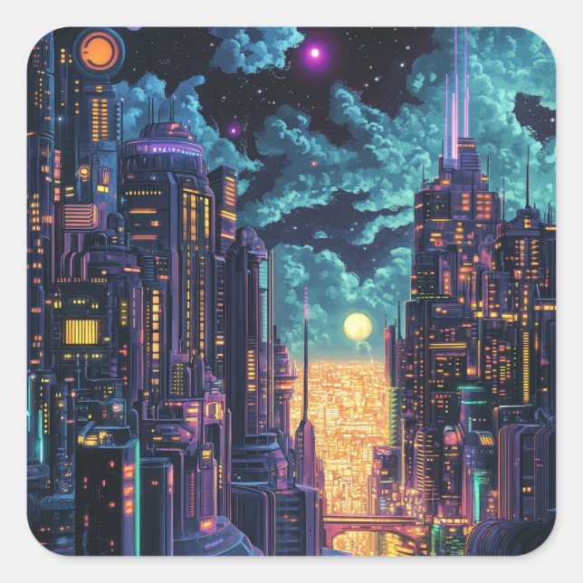 Pegatina Cuadrada 4.º luna (Anverso)