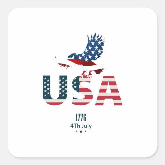 Pegatina Cuadrada 4 de julio (Anverso)