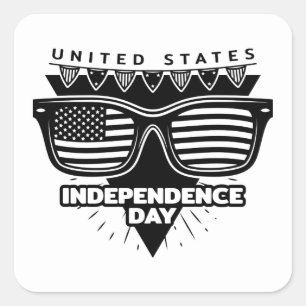 Pegatina Cuadrada 4 de julio