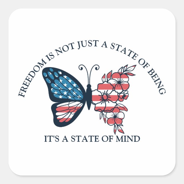 Pegatina Cuadrada 4 de julio (Anverso)