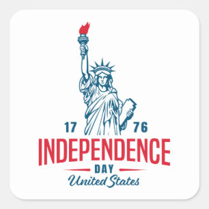Pegatina Cuadrada 4 de julio