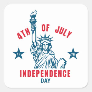 Pegatina Cuadrada 4 de julio