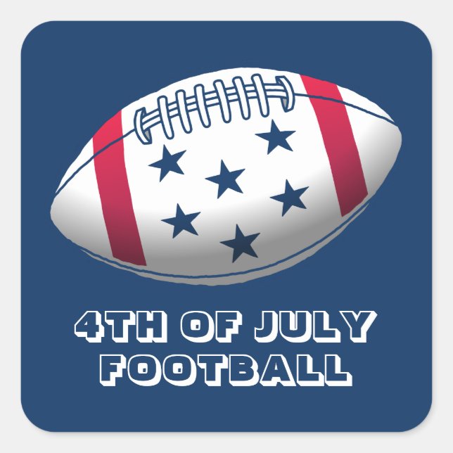 Pegatina Cuadrada 4 de julio de fútbol (Anverso)