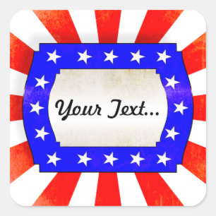 Pegatina Cuadrada 4 de julio Día de la Independencia