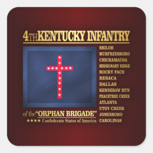 Pegatina Cuadrada 4to Infantería de Kentucky (BA2)