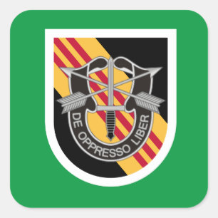 PEGATINA CUADRADA 5º GRUPO DE FUERZAS ESPECIALES BERET FLASH/DUI