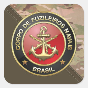 Pegatina Cuadrada [500] Corpo De Fuzileiros Navais [Brasil] (CFN)
