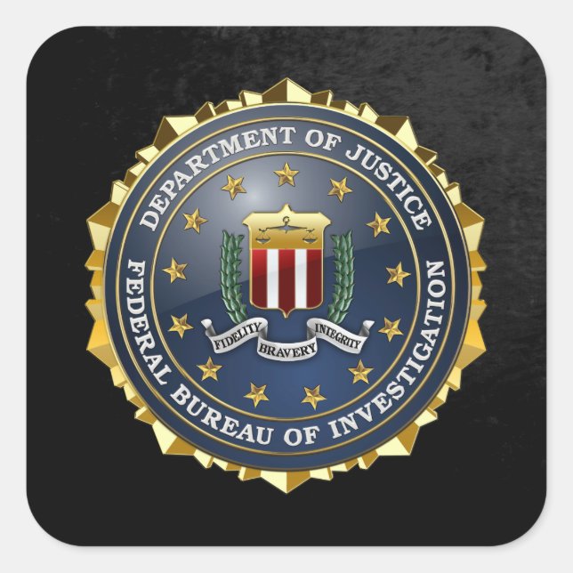 Pegatina Cuadrada [500] Edición Especial del FBI (Anverso)