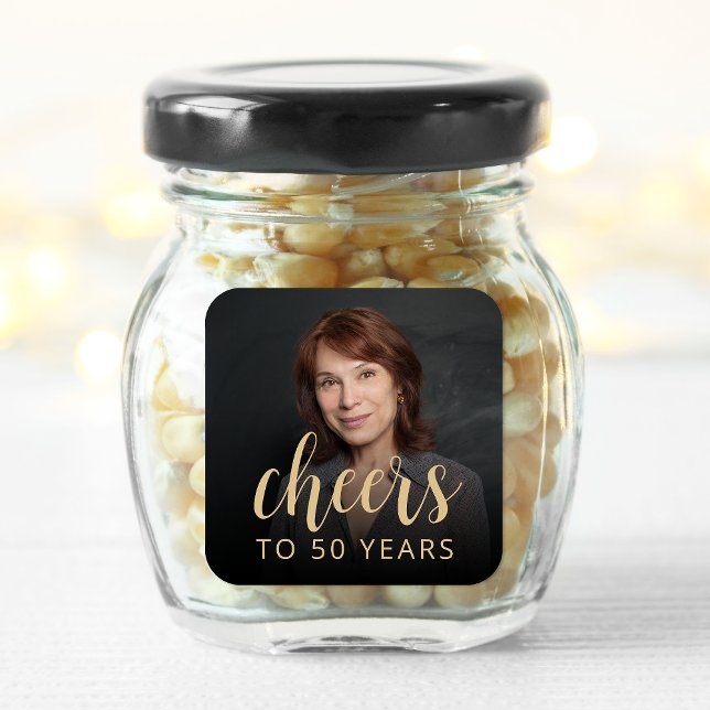 Pegatina Cuadrada 50.ª Fotomontaje De Fiesta De Cumpleaños (Subido por el creador)