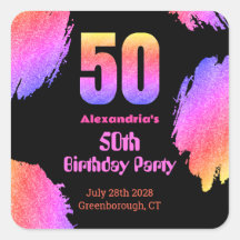 50.º fiesta de neón purpurina rosado