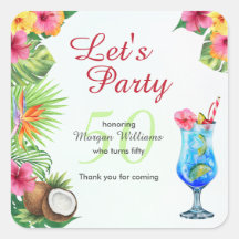 50.º Fiesta de verano tropical y cóctel