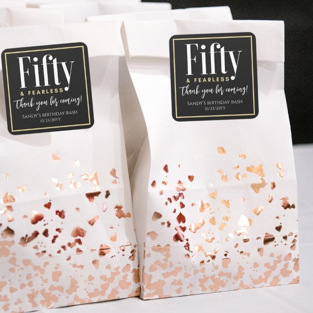 Pegatina Cuadrada 50 y elegante Personalizado moderno sin miedo Grac (Subido por el creador)