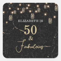 50 y fabulosas luces de oro de mármol negro Mason