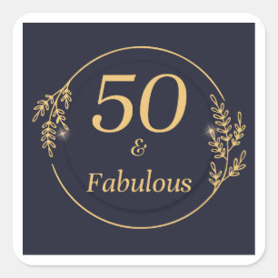 Pegatina Cuadrada 50 y fabuloso
