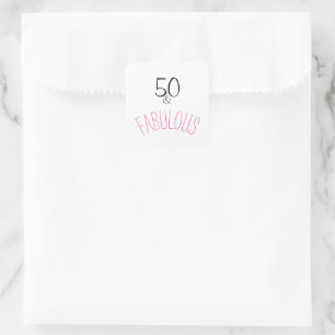 Pegatina Cuadrada 50 y fabuloso cumpleaños