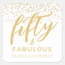 50 y fabuloso cumpleaños Purpurina de oro