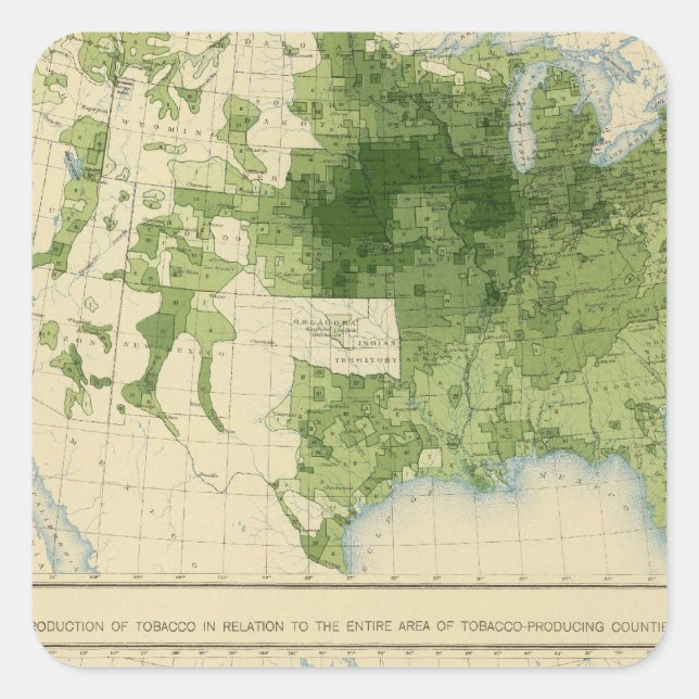 Pegatina Cuadrada 51 Cereales, tabaco 1890 (Anverso)