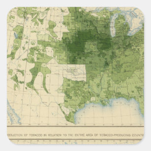 Pegatina Cuadrada 51 granos, tabaco 1890