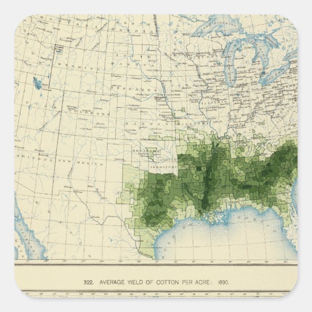 Pegatina Cuadrada 52 Algodón 1890 (Anverso)