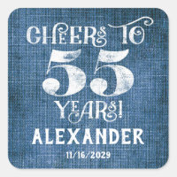 55º cumpleaños Blue Linen Gracias a Favor de los P