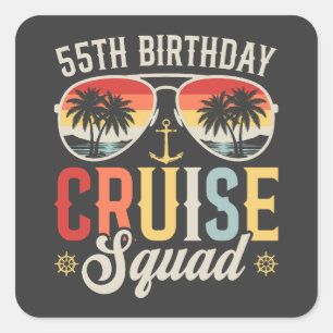 Pegatina Cuadrada 55.º Aniversario De La Familia Cruise Squad