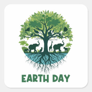 Pegatina Cuadrada 55° Día de la Tierra 2025 22 de abril