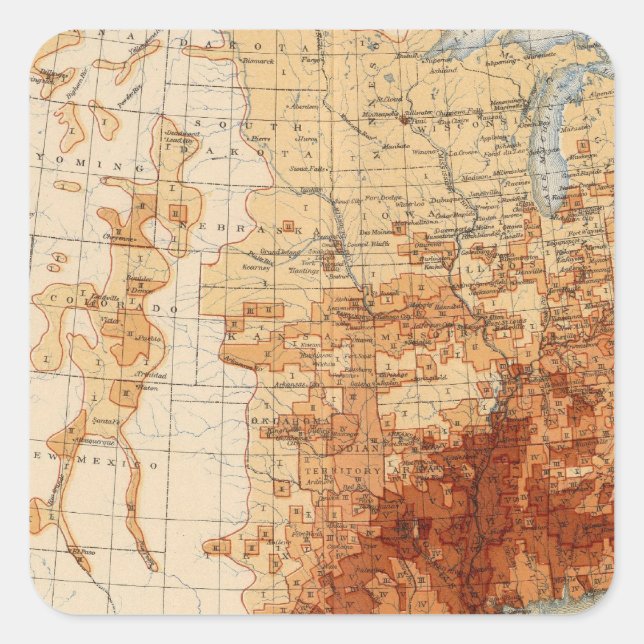 Pegatina Cuadrada 56 Población negra (Anverso)