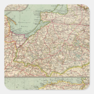 Pegatina Cuadrada 58 Prusia del este, Estados bálticos