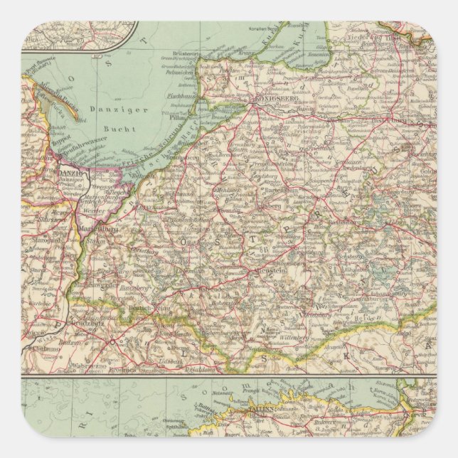 Pegatina Cuadrada 58 Prusia Oriental, Estados Bálticos (Anverso)