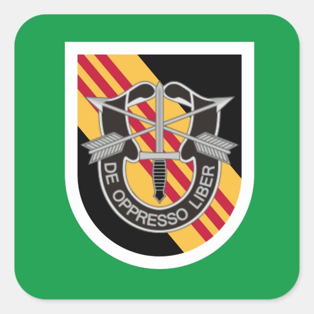 PEGATINA CUADRADA 5.º GRUPO DE FUERZAS ESPECIALES BERET FLASH/DUI (Anverso)