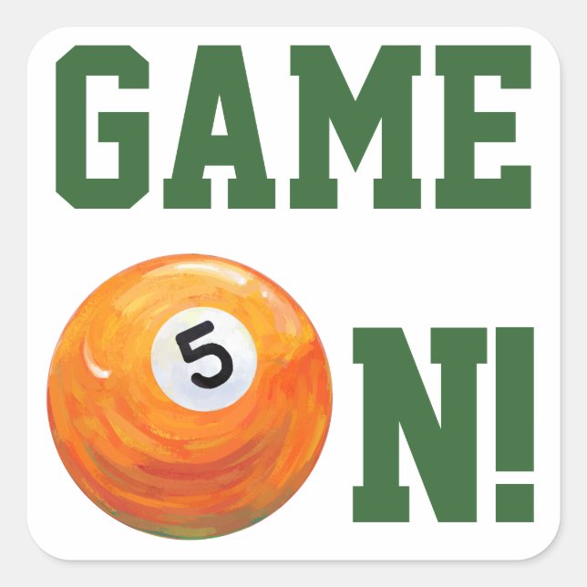 Pegatina Cuadrada 5 Ball (Anverso)