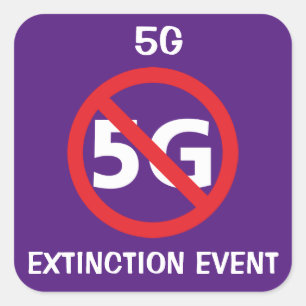 Pegatina Cuadrada 5G Evento De Extinción