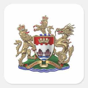 Pegatina Cuadrada [600] Hong Kong - 1959-1997 Escudo de armas