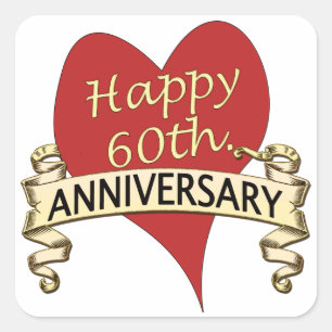 Pegatina Cuadrada 60.ª. Aniversario