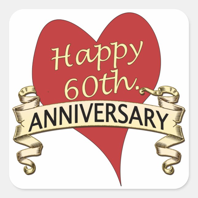 Pegatina Cuadrada 60.ª. Aniversario (Anverso)