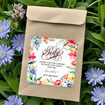 60.ª fiesta de cumpleaños Floral acuarela