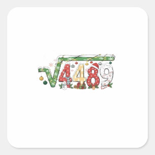 Pegatina Cuadrada 67 Raíz Cuadrada 4489 Seis Siete Navidad Matemátic