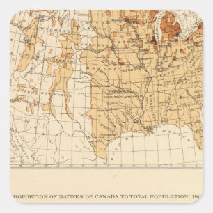 Pegatina Cuadrada 68 Nativos del Canadá 1900
