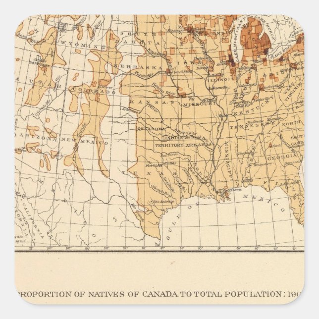 Pegatina Cuadrada 68 Nativos del Canadá 1900 (Anverso)