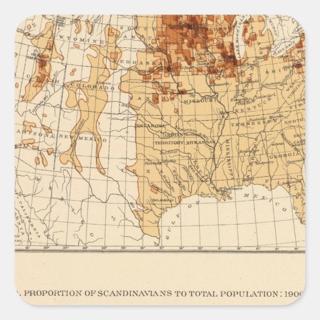 Pegatina Cuadrada 69 escandinavos 1900 (Anverso)