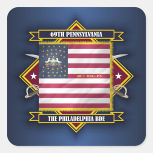 Pegatina Cuadrada 69.o Infantería de Pennsylvania